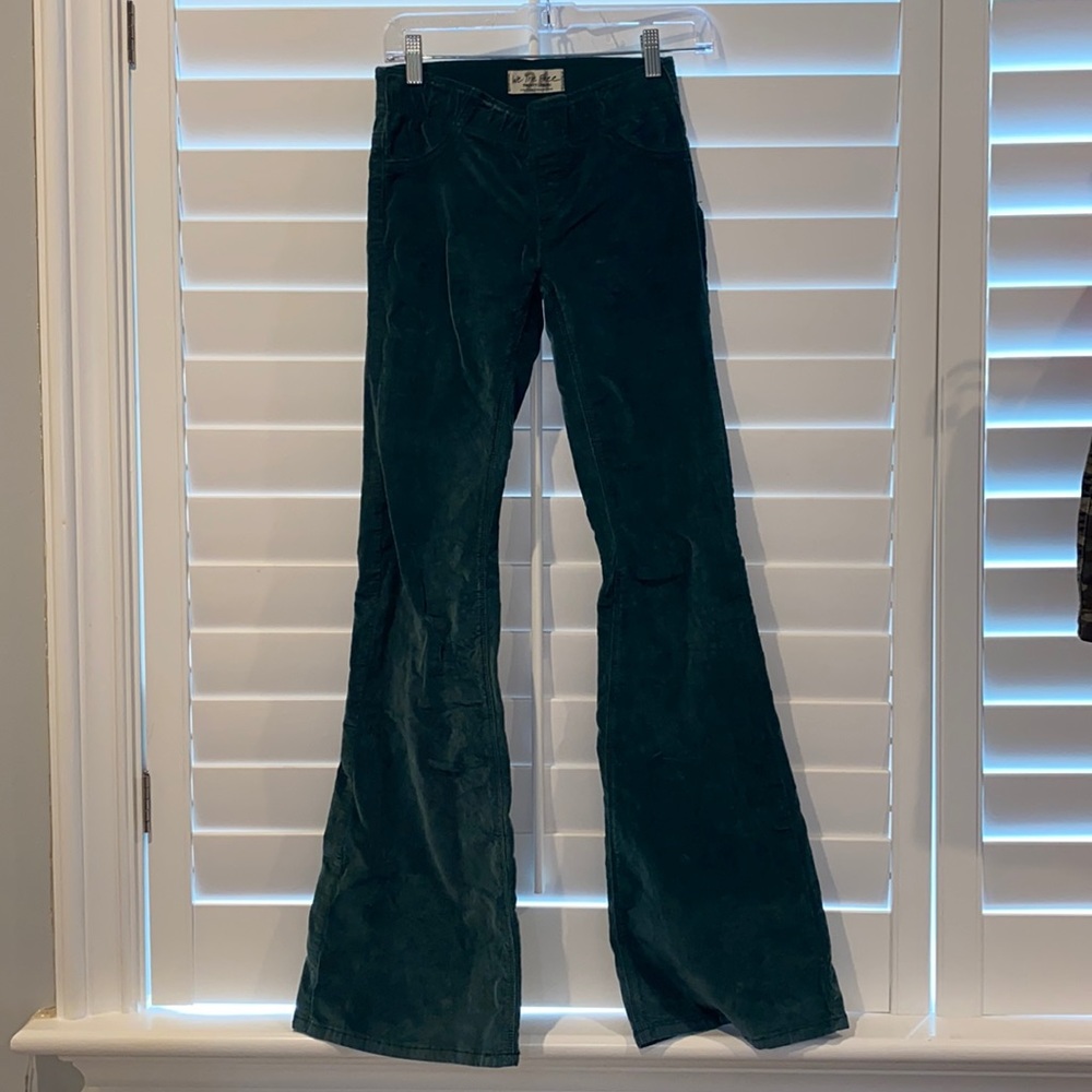 Emerald green corduroy Free People flare jeans